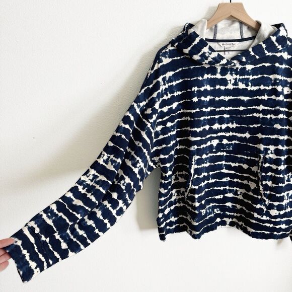 Athleta Sweatshirt Womens XL Blue Striped Pullover Comfort‎ Sporty Soft Stretchy - Picture 5 of 13